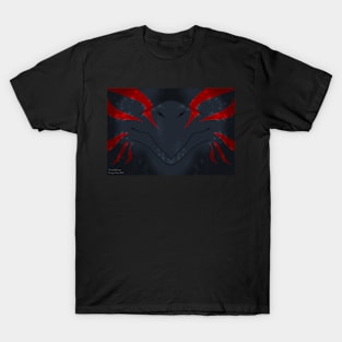 Black with Red Stripes Dragon Mask T-Shirt